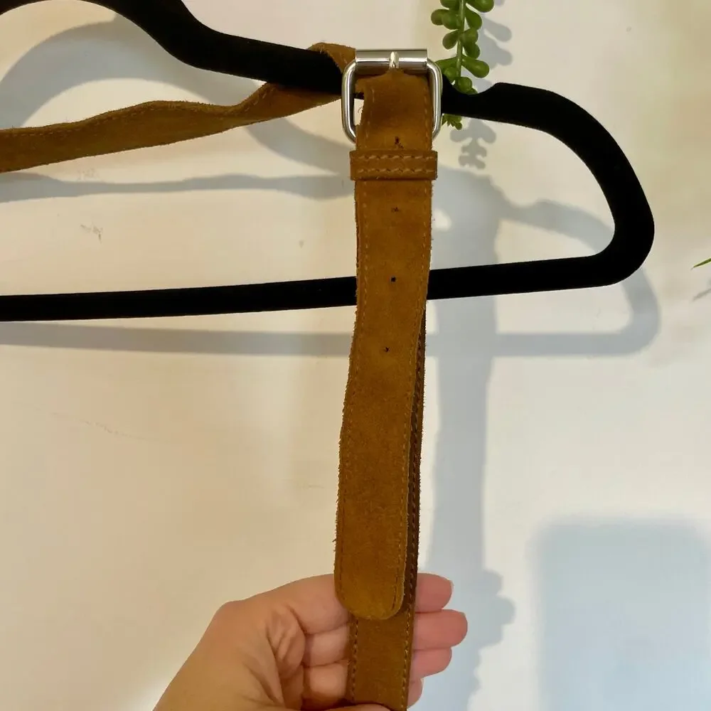 Ten79LA Ricky Suede Tan Crossbody Bag Fringe Western Native Inspired